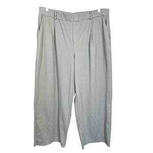 Halara Wide‎ Leg Pants 1X Gray Stretch High Rise Work Trousers Dressy Comfort